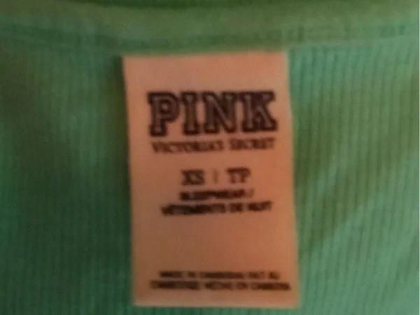 PINK VS XS Mint Green Ribbed Undershirt Tank Top - Image 5