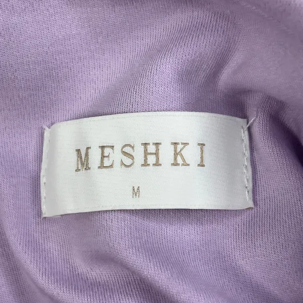 MESHKI Lilac Purple Ruched Mock Neck Sleeveless Bodycon Mini Dress Womens Size M - Image 2