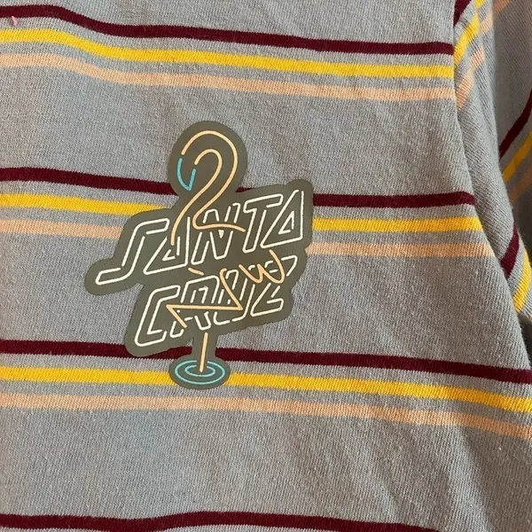 Santa Cruz striped cut off crop crew neck - Image 2