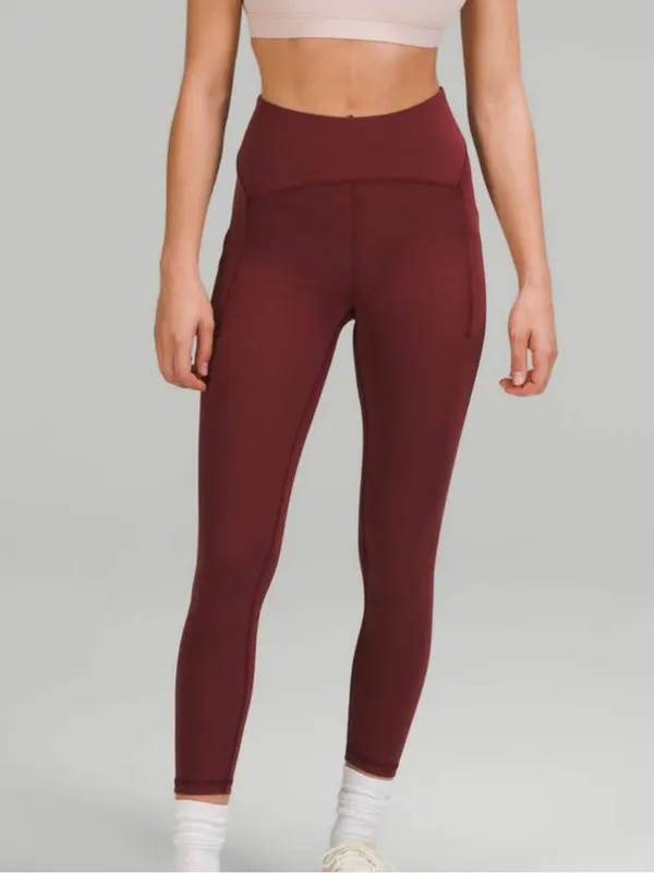 Lululemon Power Thru High Rise Tight Leggings 25” Red Merlot size 10 $128 - Image 6