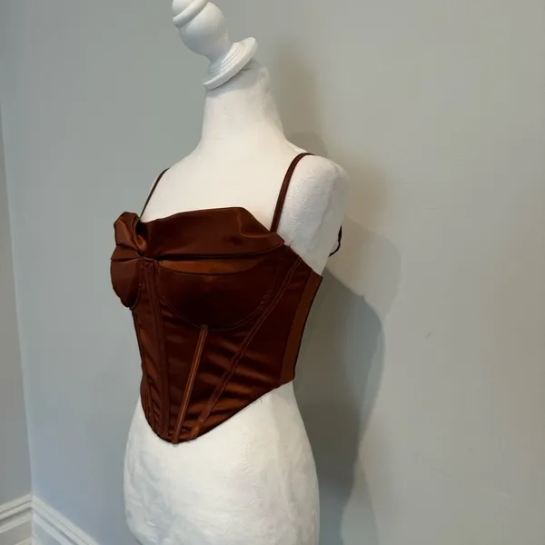 Aritzia Marthea Copper Corset Crop Top - Image 3