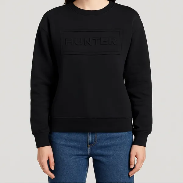Hunter for Target Women’s size M Black Crewneck Sweatshirt Logo Embossed(A121✨ - Image 2