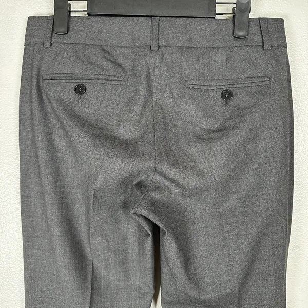 Theory Max C Trousers Womens 4 Charcoal Wool Blend Flare Mid Rise Professional - Image 5