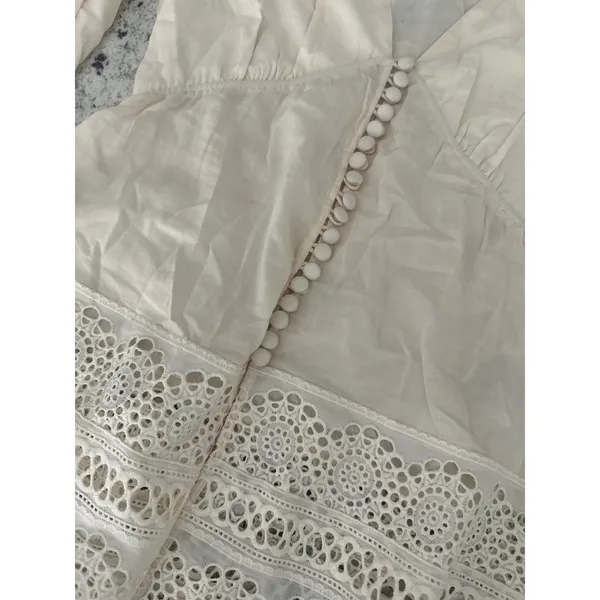 Reformation Nadia Cream top shirt sz 2 - Image 3