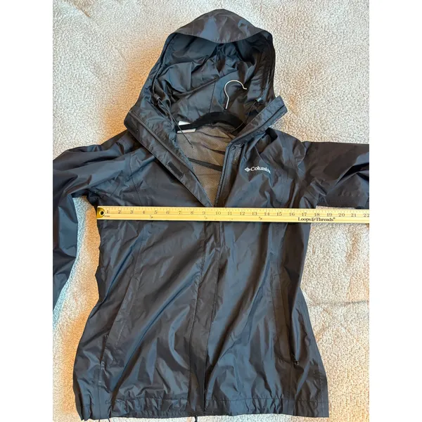Columbia Omni-Tech Waterproof Rain Jacket Black Hooded Shell RL2436 Womens M - Image 3