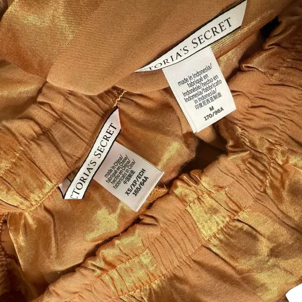Victoria's Secret Satin Pajama Wide Leg Pants Set Size XS M Striped Loungewear - Image 2
