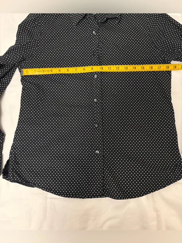 Black Polka Dot Button-Up Shirt - Image 6