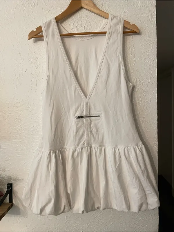 Free People Movement White Hot Shot Bubble Mini Drop-Waist Dress XS - Image 4