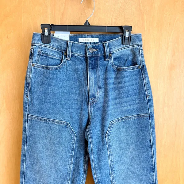 Eunina Olsen‎ Straight Leg Jeans Womens 5/27 Blue Super High Rise Double Knee - Image 2