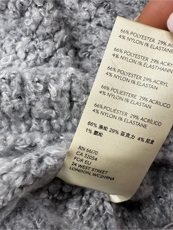 Free People Womens’s XS oversized Cozy Cropped Turtleneck Sweater Light Gray - Image 5