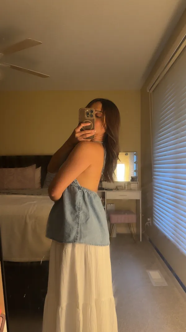 SheIn Light blue denim halter top - Image 3