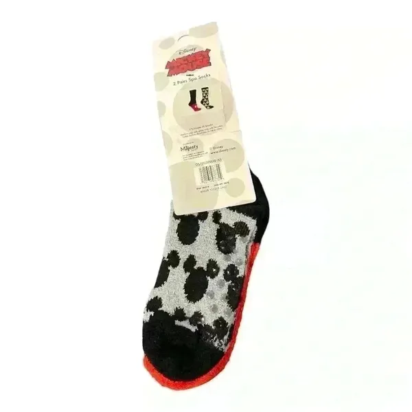 🆕Disney Mickey Mouse Spa Socks - Black and Red NWT - Image 3