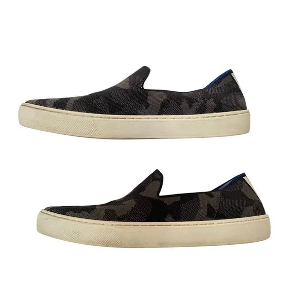 Rothy’s the Original‎ Slip On Sneaker Women’s 9 in Black Grey Camo Print - Image 6