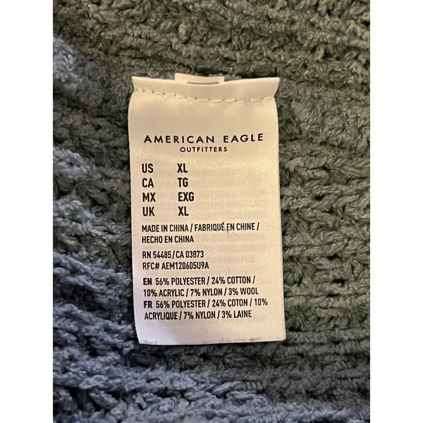 American Eagle Outfitters Sweater Womens XL Gray Waffle Knit Mock Neck Pullover - Image 8