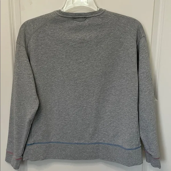 Bombas Grey Color Stitching Crewneck Sweatshirt Large Pockets - Image 2