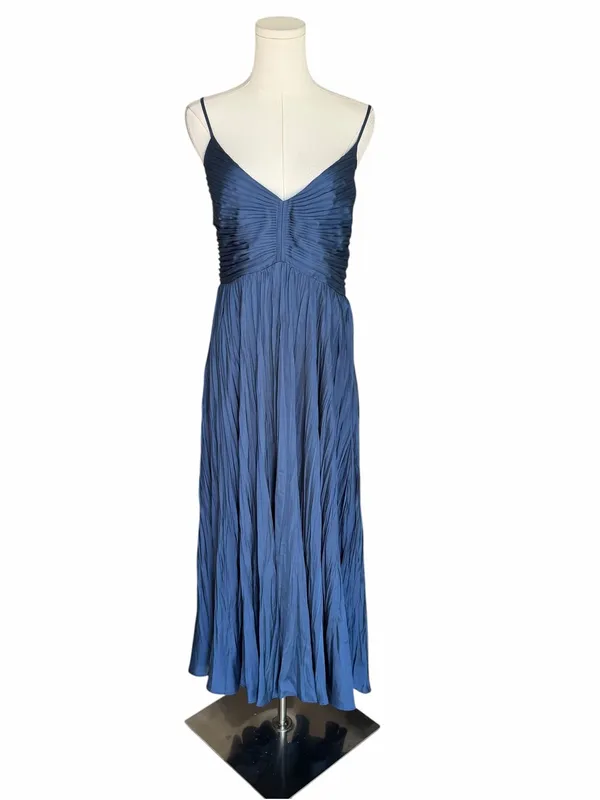 ASTR The Label - NWT Maeve Pleated Midi Dress Slate Blue Sz L - Image 3