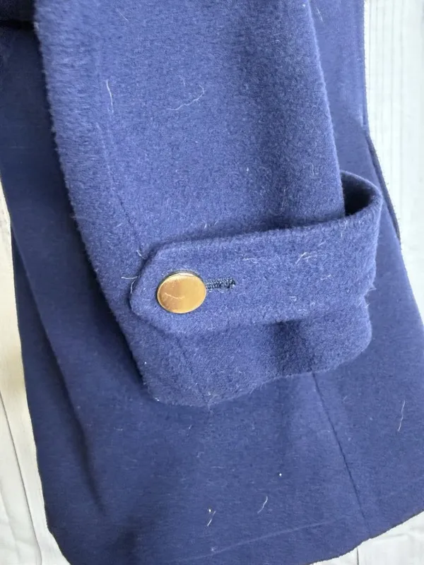 Crown & Ivy Double Breasted Navy Blue Pea Coat Pockets Women’s Sz M - Image 6