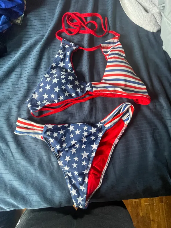 American Flag Bikini Set Medium Red - Image 2