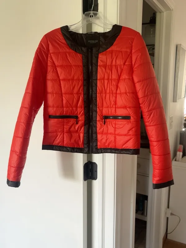 Piperlime Red Black Lightweight Quilted Jacket M Size M - Image 2