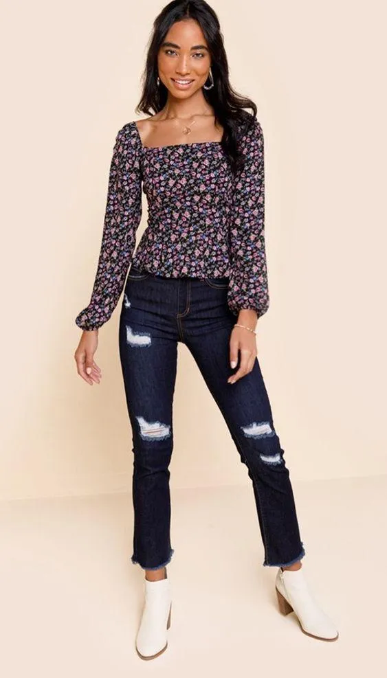 Francesca’s Analise Bustier Peplum Floral Blouse NWT - Image 3