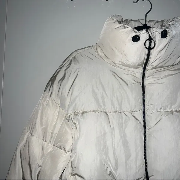 ZARA NWT oyster white water repellent puffer jacket - Image 8