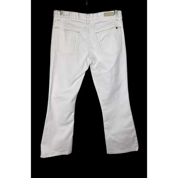 Calvin‎ Klein Women's Sz 2 White Denim Jeans Low Rise Flare 30x27 Short - Image 2