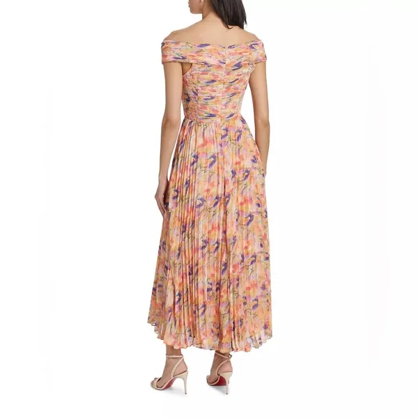 ASTR Leonara Off Shoulder Maxi Dress Peach Multi One Size NWT - Image 7