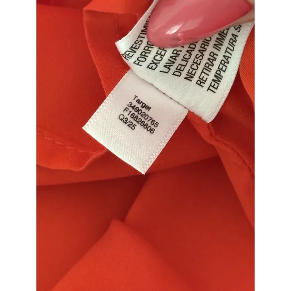 A‎ New Day NWT Balloon Long Sleeve Shirring Mini A-line Dress Orange-Red XS - Image 6
