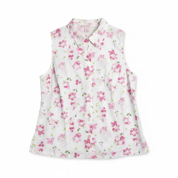 Victoria's‎ Secret Vintage 2003 Pink Floral Cotton Pajama Set XS Sleeveless Top - Image 2