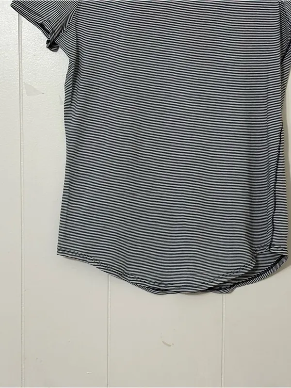 Lululemon Love Crew T-Shirt Black White Stripe Pima Cotton Size 4 - Image 5