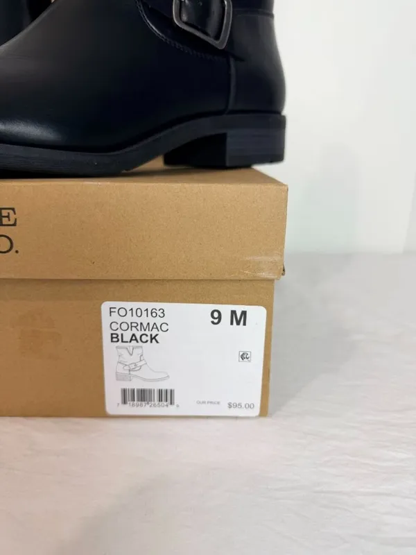 Frye Womens 9M Black Leather Ankle Boots Buckle Zip Casual Biker NWT - Image 7