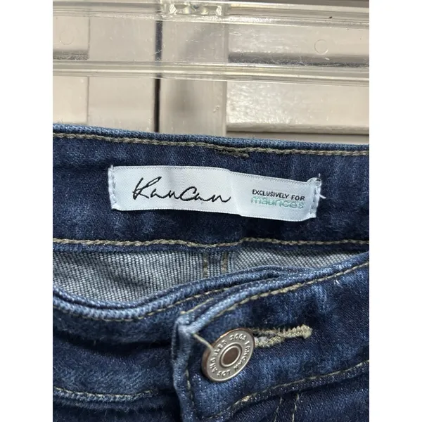 Kancan Denim Dark Wash Skinny Raw Double Hem Denim‎ Jeans Size 28 Mid Rise - Image 4