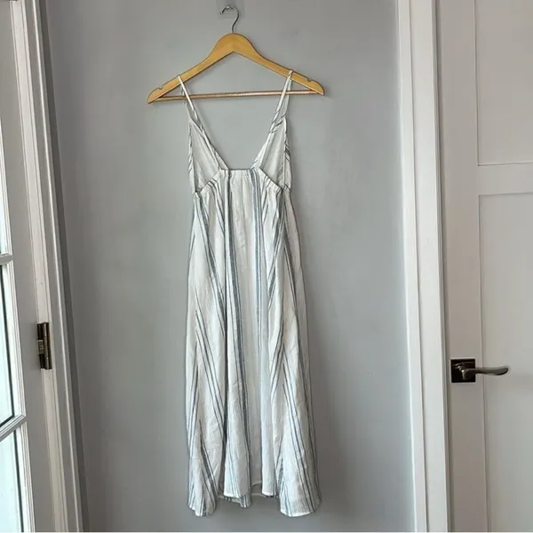 Clayton Gauzy Revolve White Blue Stripe Coastal Harmony Dress - Image 3