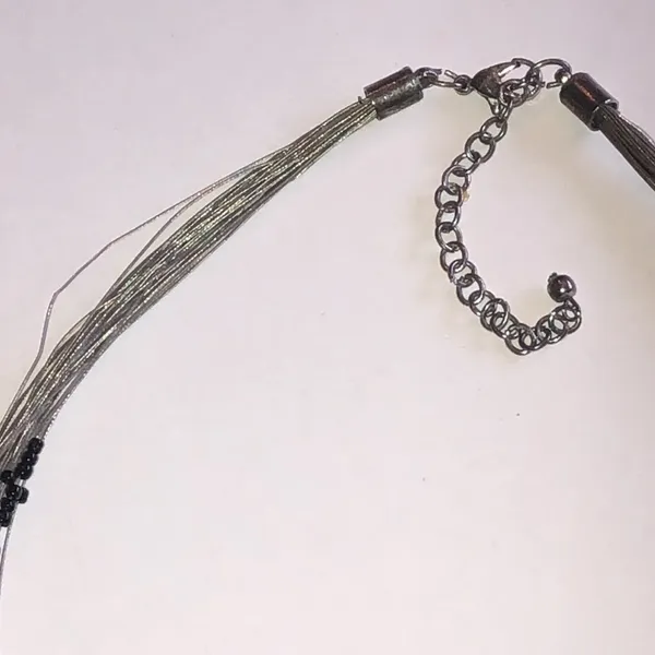 Elegant Black Seed Bead Beaded Boho Multi Strand Statement Necklace - Image 3
