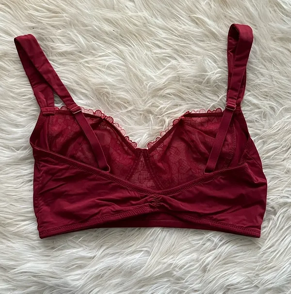 Free People Intimately Burgundy Love Story Soft Wire Free Bralette Size Small - Image 4