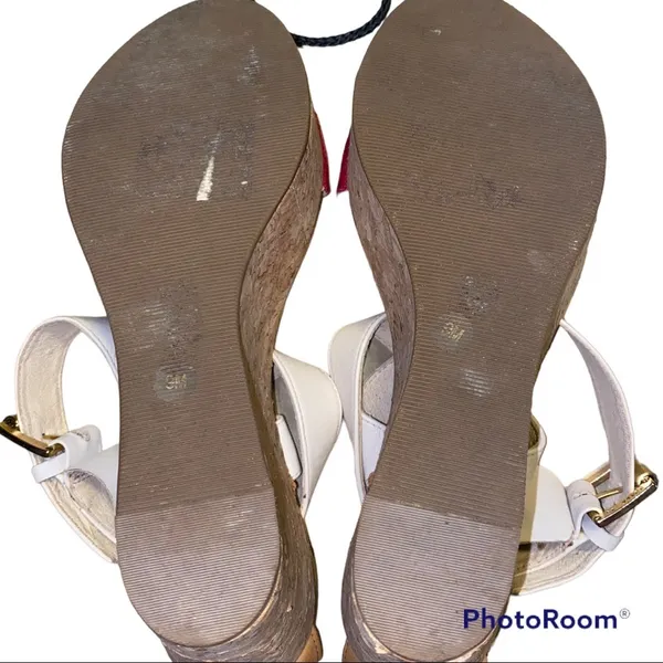 Juicy Couture Pink Gold Wedge Platform Sandals Made in Brazil 9 EUC - Image 6