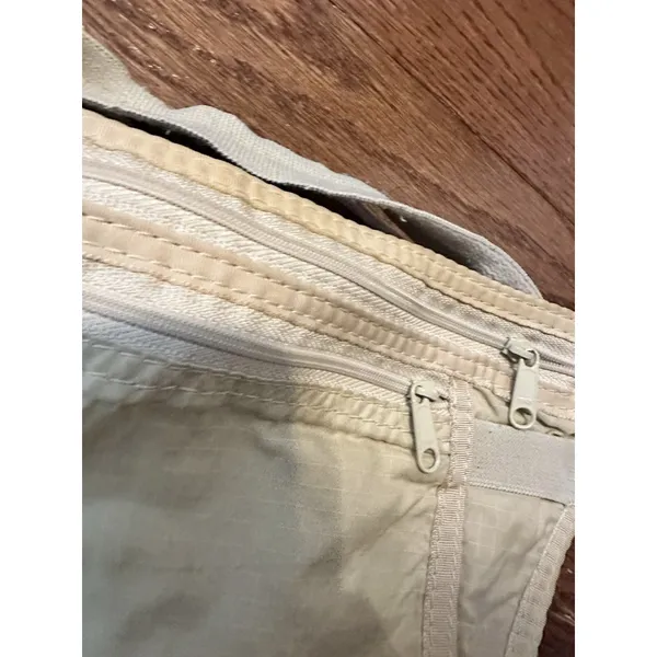 Travel Belt Bag Money Pouch Zipper‎ Beige - Image 4