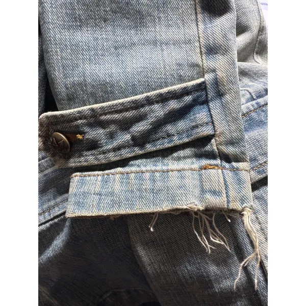 Lauren Jeans Co‎ Denim Jacket Distressed Light Wash Button Front Women's M - Image 8