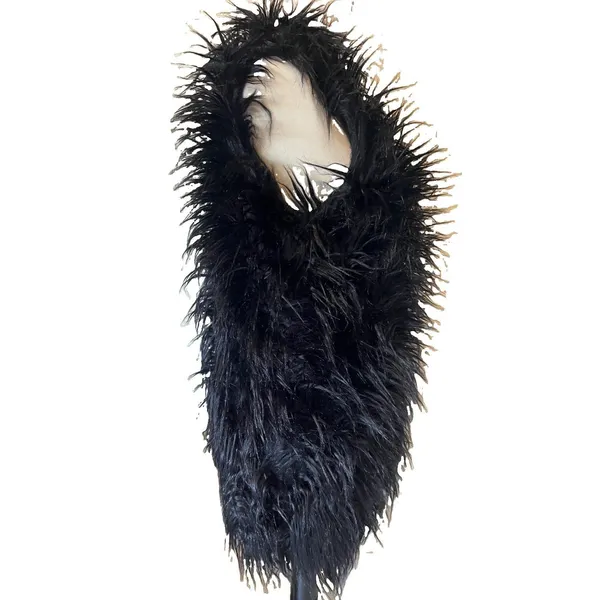 Vera and Lucy Black Shaggy Faux Fur Gilet M/L Glam Rock Alt-Fashion Boho Chic - Image 3