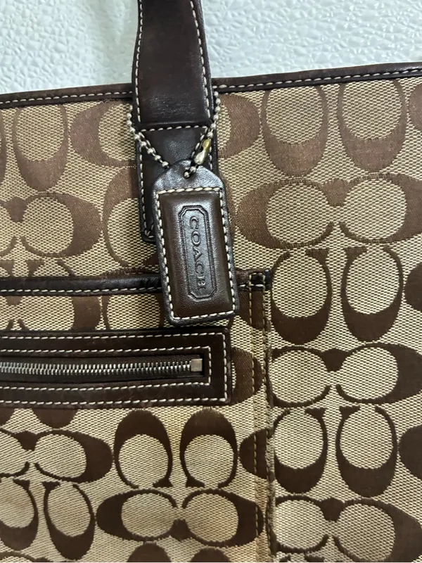 Coach Signature Canvas Tote Bag in Brown - Image 3