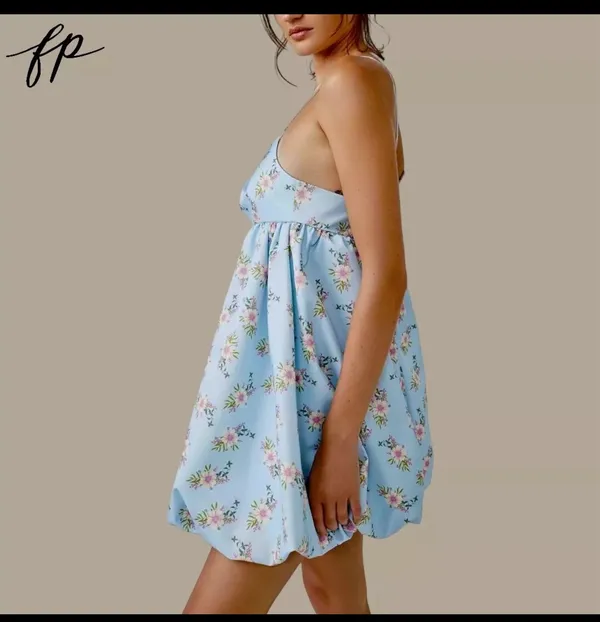 Free People Blue Mini Dress - Image 2