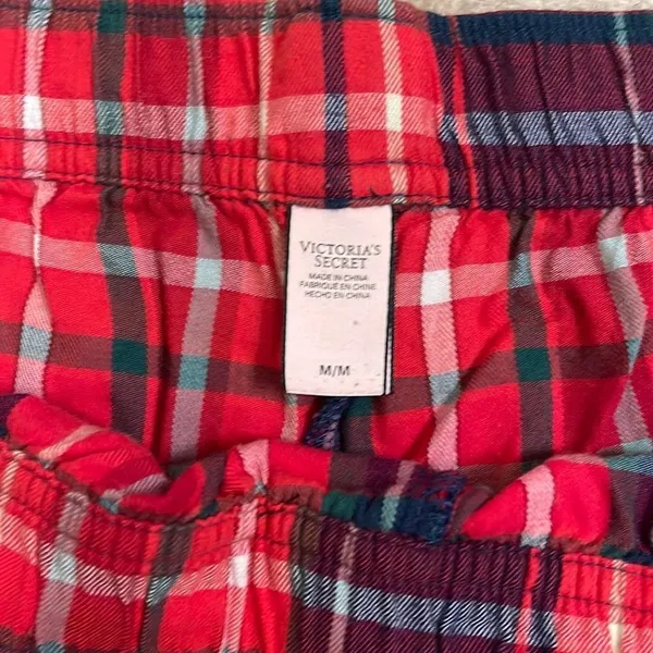 Victoria’s Secret Vs Plaid Flannel Pj Pajama Lounge Pants Medium - Image 9