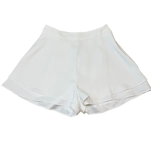 Lulus White Skort Shorts Layered‎ Flared Mini Pleated Casual Cute XS - Image 2