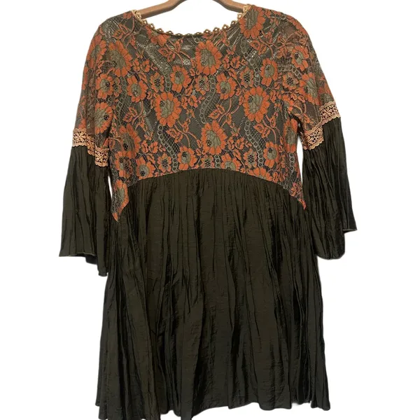 Lace babydoll dress. Pink and green‎ size L - Image 2