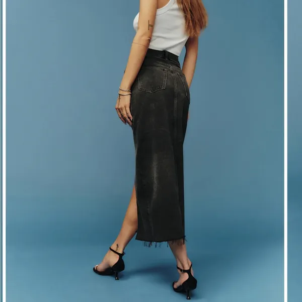 Reformation Black Denim long Skirt. 27 - Image 16