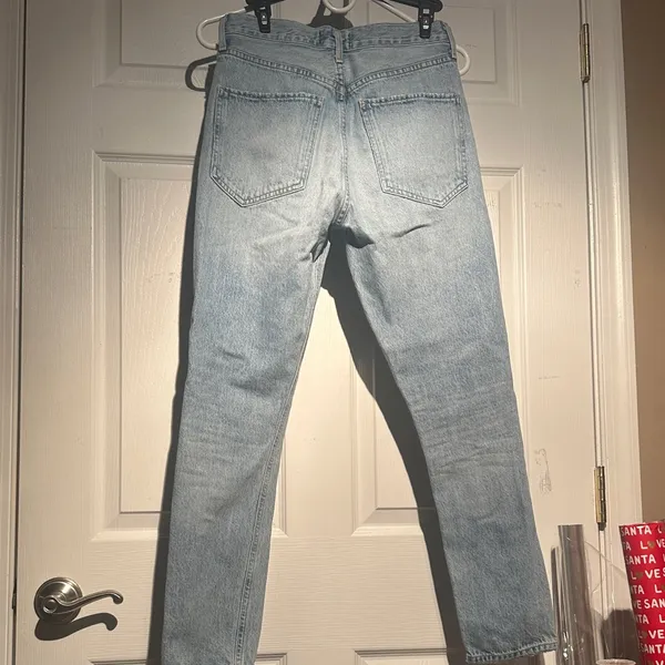 Agolde Light Blue Distressed High Rise Jeans - Image 6