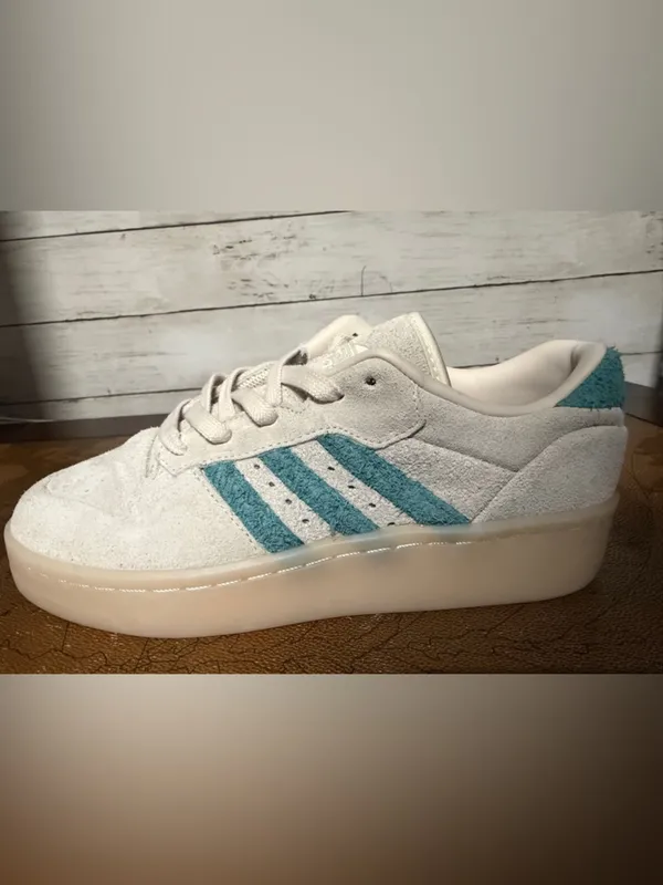 Adidas RIVALRY LUX LOW sneakers off white/teal color size M6/W7. (No Box) - Image 11