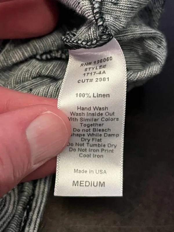 Project Social T Tank Top Womens Medium Gray Striped Linen Cropped Racerback - Image 6