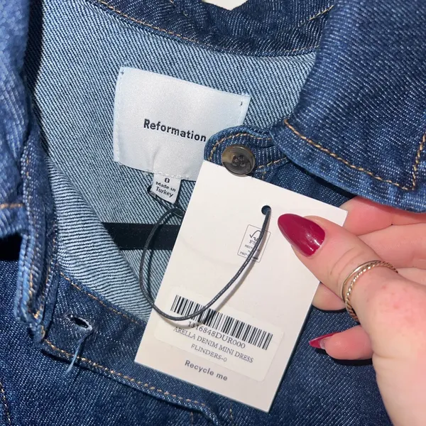 **NWT** Arella Denim Mini Dress from Reformation - Image 9