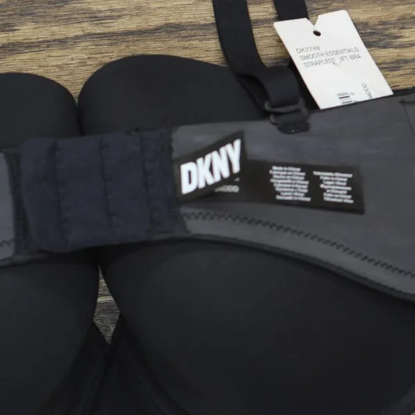 DKNY Womens Smooth Essentials Strapless Bra DK7749 Black 34DDD - Image 5